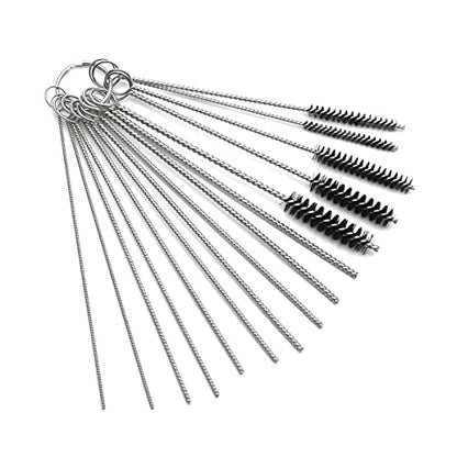 AUCELI Carburetor Carbon Dirt Jet Remove Cleaner, 10 Cleaning Needles + 5 Nylon Brushes Tool Kit for Motorcycle for Welder Carb Chainsaw Spray Guns Torch Tips Firing Hole Stove Burner Holes