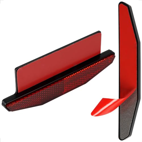 evermotor 2 Packs Motorcycle Trapezoidal Rear Reflector： Self-Adhesive Warning Sticker with Aluminium Plate, High-Visibility Safety Reflectors for Motorcycle, Bicycle, Scooter, ATV - Waterproof - size: 125*46mm