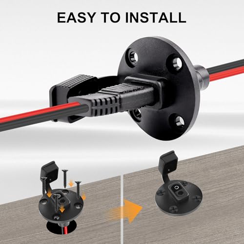 SAE Connector Power Socket Sidewall Port, Weatherproof 12AWG 1FT SAE Quick Connector Harness Extension Cable for Solar Panel, Battery Tender Leads, Generator & Automotive Chassis