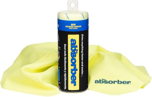 CleanTools The Absorber® Small 17-Inch x 13-Inch, Textured Surface - Synthetic Premium Drying Chamois Cloth for Cars & Bikes - Super Absorbent, Scratch-Free & Machine-Washable (Yellow) - color: Yellow