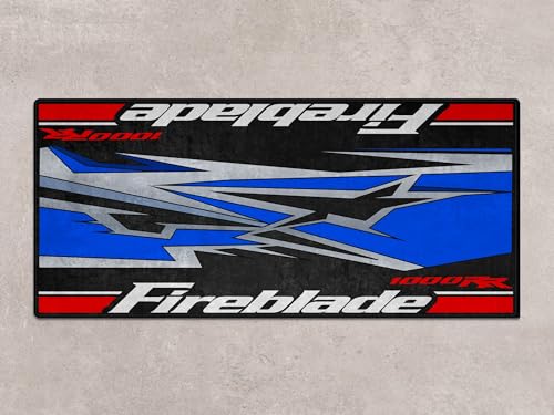 Parking Mat for CBR 1000RR Fireblade Motorcycle Model, Display and Pit Mat, Washable Non-Slip Garage and Showroom Floor Carpet (Black, Size 1 : 86.6 x 39.4/220 x 100 cm) - size: 3'3" x 7'3" (Oblong)