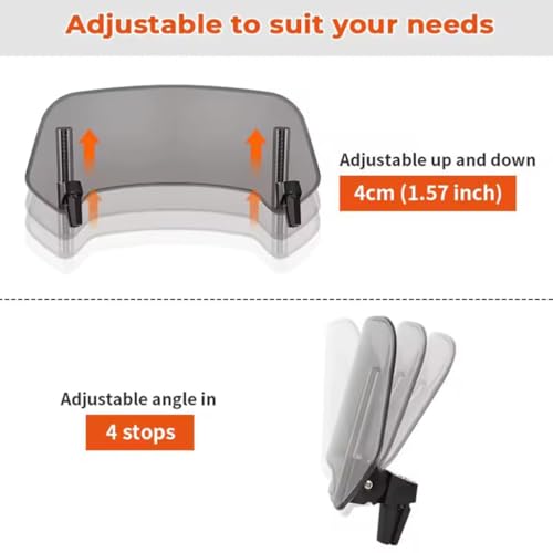 Motorcycle Windscreen for BMW K 1200 LT 1999-2003 2004 2005 2006 2007 2008 2009 2010 2011, Windscreen Air Deflector Adjustable Clip-On Windshield Extension,A 280mm×120mm Transparent - color: A 280mm×120mm transparent