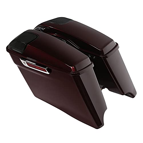HR3 Twisted Cherry 4" Stretched Hard Saddlebags w/Speaker Lids Compatible with 2018-2019 Road Glide FLTRX 2018 Street Glide Special FLHXS Ultra Limited FLHTK & FLHTKL Low - color: Twisted Cherry