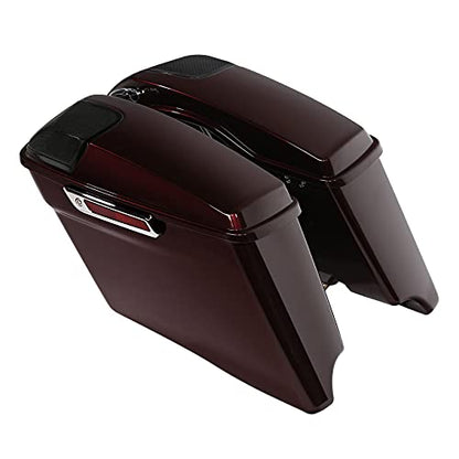 HR3 Twisted Cherry 4" Stretched Hard Saddlebags w/Speaker Lids Compatible with 2018-2019 Road Glide FLTRX 2018 Street Glide Special FLHXS Ultra Limited FLHTK & FLHTKL Low - color: Twisted Cherry