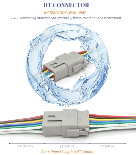 DT 12 Pin Connector Waterproof Electrical Connector 16 AWG Male and Female Automotive Wire Connectors for Car Truck Boat (12 Pin 1 Sets) - size: 12 Pin 1 Set
