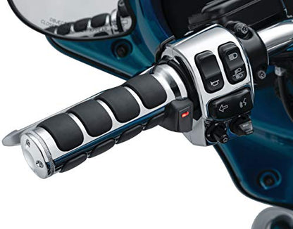 Kuryakyn 6470 Motorcycle Handlebar Accessory: Heated ISO-Grips for 2008-20 Harley-Davison with Electronic Throttle Control, Chrome, 1 Pair