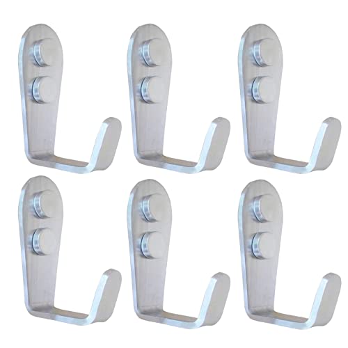 Coat Hooks Wall Mounted, 6 Pack Single Entrance Hooks Heavy Duty Brushed Wall Hook Stainless Steel, Large L Metal Hook for Hanging Clothes Jackets Robes Towels Hats Keys Bags Cups, Silver - color: Silver