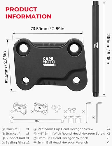 KEMIMOTO Foot Peg Extension Bracket Kits Compatible with Talaria XXX for Electric Dirt Bike Talaria X3 Footpegs Extenders Black