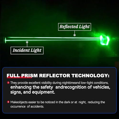 PHIXBEAR 20 Pcs Super Reflection Reflective Stickers, Safety Reflective Tape for Car Bike Mailbox Helmet, Red Tape Outdoor Waterproof 3.15" X 1.18" - color: Red