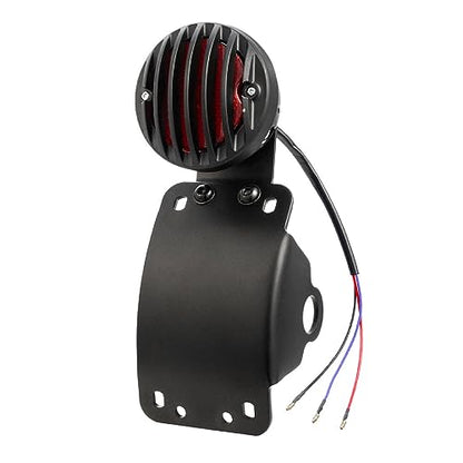 Amazicha 1" Motorcycle LED Tail Brake Light with Bracket, IP67 Waterproof Motorcycle Side Mount License Plate Rear Light Compatible for Harley Sporster Bobber Chopper Yamaha Suzuki Honda Kawasaki - size: 1inch, style: Curved