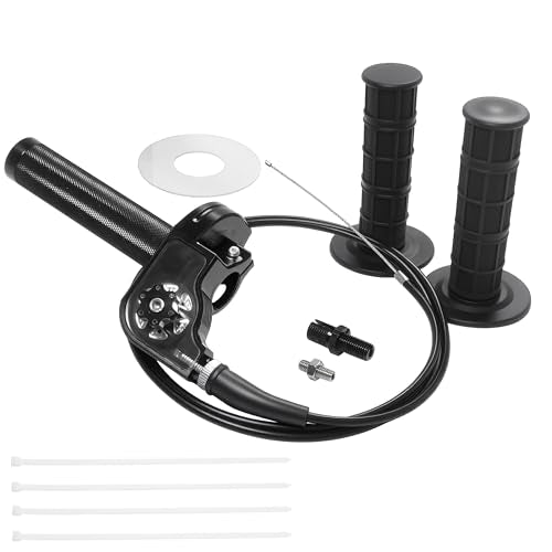 Motorcycle Throttle Assembly,7/8" Quick Twist Throttle Grips with Throttle Cable Aluminum Alloy Universal for CRF KLX SSR TTR 110 125 150 250cc Dirt Pit Bike ATV Mini Bike - color: Type A-Black