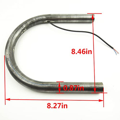 Retro Motorcycle Seat Frame Hoop Flat Loop with LED Strips Brake Light Turn Singal Tail Light (7/8 inch Tube/Flat Loop/Width 215mm/8.46in) - size: 7/8 inch Tube/Flat Loop/Width 8.46 in