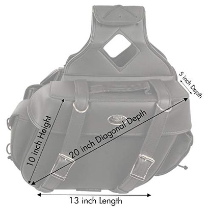 Milwaukee Leather PVC 2-Strap Throw-Over Easy Zip off and off Motorcycle Saddlebags - Medium - color: SH57403ZB-BLACK, size: Medium