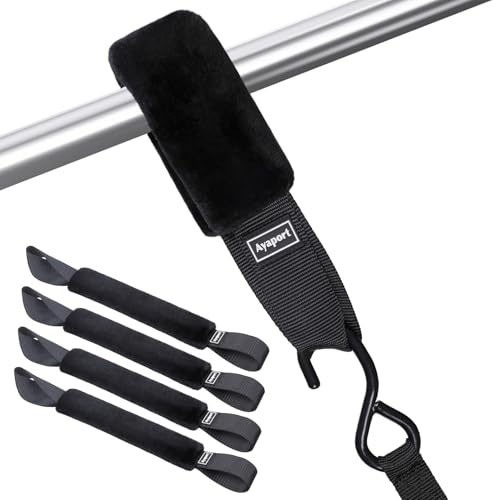 Ayaport Soft Tie Cover Set Include 4 pcs Synthetic Sheepskin Plush Covers and 4 pcs Soft Loop Tie Down Straps for Protecting Motorcycle, Dirt Bike, ATV, UTV etc. 1.5"x18" - size: 1.5"x18“