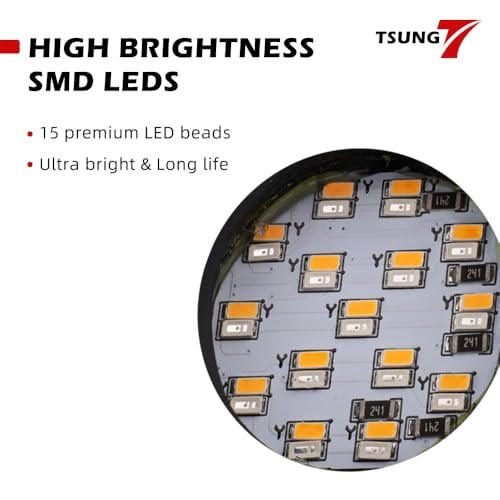 TSUNG 4PCS Motorcycle Bullet LED Front Rear Turn Signal Light SMD Blinker Indicator for Cruiser Chopper Bobber Cafe Racer Street Bike (SMD-Black-4PCS) - color: SMD-Black-4PCS