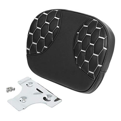 C.C. RIDER Sissy Bar Backrest Pad Fit For Harley Touring Road King Road Glide 1997-2022 CVO Street Glide Ultra Classic - color: Grey Stitching, size: Style C