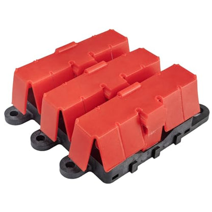 GLOSO Mega Fuse Holder with Cover M8 Stud 400 Amp Rating 3 Pack DMM - color: 3 Red Fuse Holder, size: Fuse Holder
