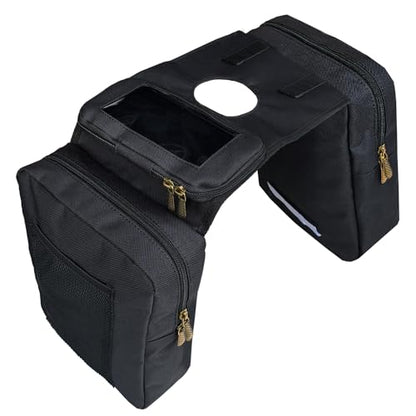 ATV Tank Bag Saddle Bag Waterproof Motorcycle Bag Compatible with Snowmobile Sportsman Scrambler FourTrax Grizzly UTV Hanging Storage Bag Black - color: Black