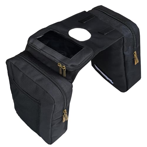 ATV Tank Bag Saddle Bag Waterproof Motorcycle Bag Compatible with Snowmobile Sportsman Scrambler FourTrax Grizzly UTV Hanging Storage Bag Black - color: Black