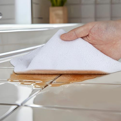 CARTMAN 30 Pack Microfiber Cleaning Cloth, Reusable Tear Away Towels Roll, 12"x12", Multi-Purpose Microfiber Towels Cleaning, Lint Free, Absorbent Cleaning Rags for Kitchen, Car, Glass White - color: 30pk White