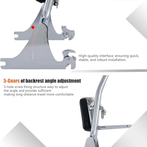 Kinglemc Sissy bar Backrest Luggage Rack for Harley Breakout FXSB FXSE FXST with Docking Kit (Chrome-Upgrade) - color: Chrome-Upgrade