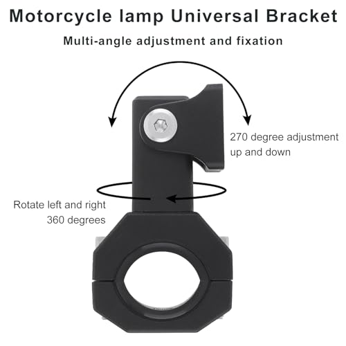 Windance 2pcs Light Bar Mounting Bracket,Aluminum Alloy Clamp for Driving Fog Auxiliary Lights Sotlight , 360 Degree Adjustment Horizontal Bull Bar Tube Clamp Mounting Bracket