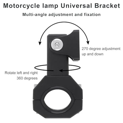 Windance 2pcs Light Bar Mounting Bracket,Aluminum Alloy Clamp for Driving Fog Auxiliary Lights Sotlight , 360 Degree Adjustment Horizontal Bull Bar Tube Clamp Mounting Bracket