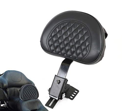 AUFER Motorcycle Adjustable Plug-in Driver Backrest Rider Backrest Compatible With For Harley Touring Models Road King FLHR Street Glide FLHX Road Glide FLTR Electra Glide FLHT 1997-2026 Back Rest - size: Grid Style (Black)