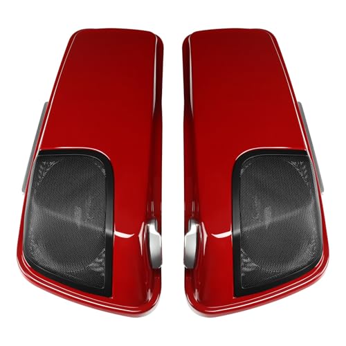 HR3 Billiard Red/Vivid Black 4" Stretched Hard Saddlebags w/Speaker Lids Compatible with 2021 Road Glide Special FLTRXS (Replace for OEM) - color: Billiard Red / Vivid Black