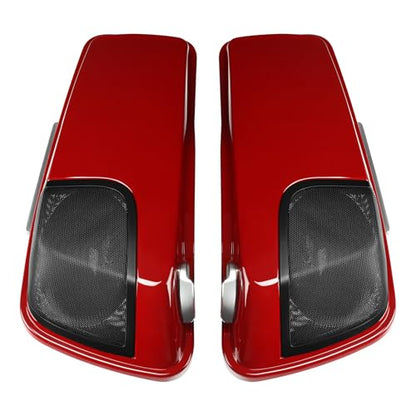HR3 Billiard Red/Vivid Black 4" Stretched Hard Saddlebags w/Speaker Lids Compatible with 2021 Road Glide Special FLTRXS (Replace for OEM) - color: Billiard Red / Vivid Black