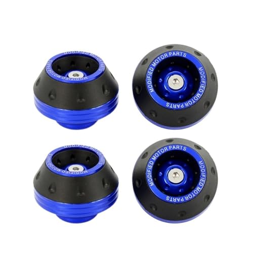 Motorcycle Frame Slider 4PCS Universal Motorcycle Wheel Protection Crash Cups Colorful Motorbike Protector Damping Moto Accessories - color: Blue x4
