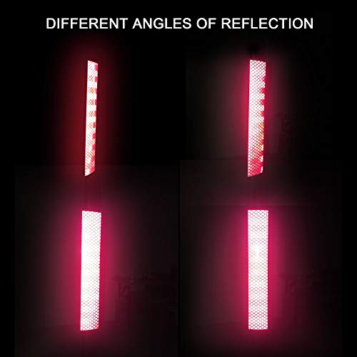 TOMALL 35.2'' Strong Reflective Stripe Stickers High-Intensity Night Visibility Reflective Decal Universal Safety Warning Diamond Grade Waterproof Self Adhesive for Car Trunk (Red) - color: Red