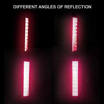 TOMALL 35.2'' Strong Reflective Stripe Stickers High-Intensity Night Visibility Reflective Decal Universal Safety Warning Diamond Grade Waterproof Self Adhesive for Car Trunk (Red) - color: Red