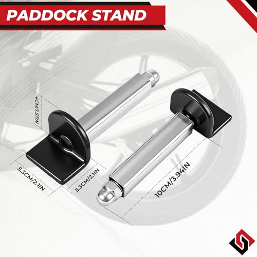 Motorcycle Rear Paddock Stand L-Shape Lift Attachment, Heavy-Duty Swingarm Spool Adapter for Sport Bike Rear Wheel Lift Stands