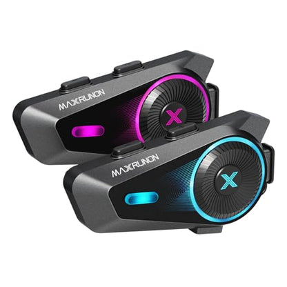 D10 Motorcycle Bluetooth Headset with Natural AI Voice Control, Bluetooth 5.4 Helmet Intercom for 4 Riders with ENC Noise Canceling, Audio Multitasking, FM, IPX7, Fits Snowmobile/ATV, 2 Pack - style: D10-2 Pack