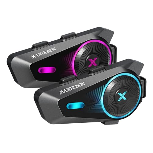 D10 Motorcycle Bluetooth Headset with Natural AI Voice Control, Bluetooth 5.4 Helmet Intercom for 4 Riders with ENC Noise Canceling, Audio Multitasking, FM, IPX7, Fits Snowmobile/ATV, 2 Pack - style: D10-2 Pack