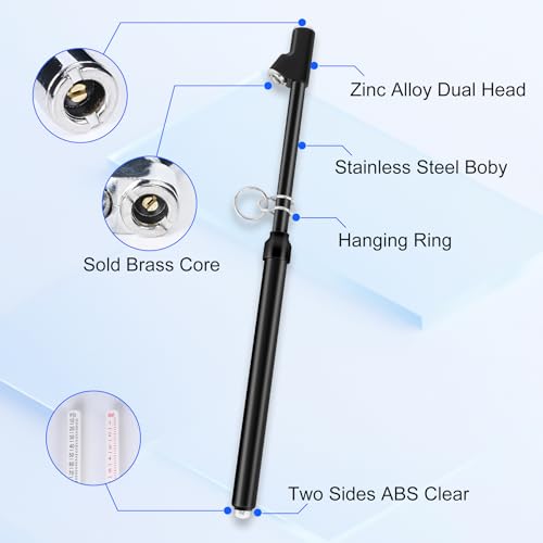 2-Pack Dual Head Tire Pressure Gauge – Heavy Duty 10-150 PSI Air Pressure Gauge with Stainless Steel Body, Metal Nozzle & Durable Plated Brass – for Cars, Trucks, Bikes, RVs (Black) - color: Black, size: 2P