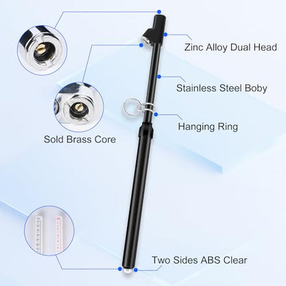 2-Pack Dual Head Tire Pressure Gauge – Heavy Duty 10-150 PSI Air Pressure Gauge with Stainless Steel Body, Metal Nozzle & Durable Plated Brass – for Cars, Trucks, Bikes, RVs (Black) - color: Black, size: 2P