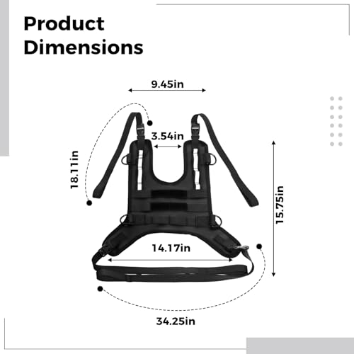 Motorcycle Tank Bag Mounting Base, Universal Fuel Tank Mount Harness, Riding Waterproof Vest with Adjustable Straps, Quick Release Buckle, D-Loop for Side Bag Storage