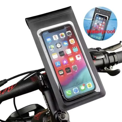 360° Rotation Waterproof Phone Mount for Bike Motorcycle, Touch Screen Handlebar Holder (Black) - color: black