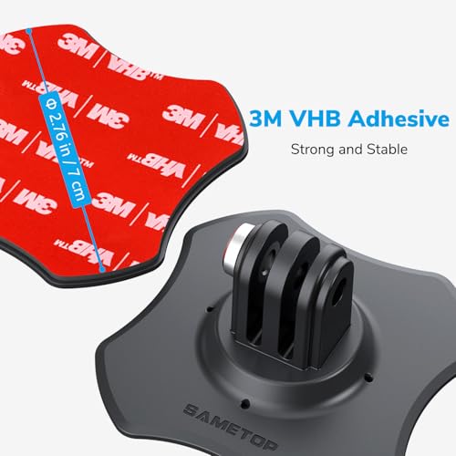 Flexible Adhesive Mount 3M Sticky Helmet Attachment Compatible with GoPro Hero 13 12 11 10 Max 9 8 7 6 Session Insta360 X5 X4 X3 X2 ONE DJI Osmo AKASO Action Cameras (2 Packs)