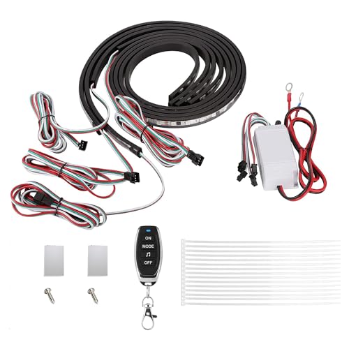 10L0L 4PCS Golf Cart Underglow LED Light Kit, Underbody RGB Strip Lights, 24-Mode Neon Accent Lighting, Music Sync, Wireless Remote, IP67 Waterproof, 12V-80V Input for EZGO Yamaha Club Car - style: 4 Pack(Underbody)