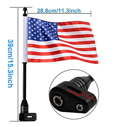 Motorcycle USA Flag Flagpole Mount Rear Rack Luggage Rack Fits for Honda Goldwing GL1500 GL1200 GL1800 2001-2025, Black - color: Black Flagole+US Flag 1 Set