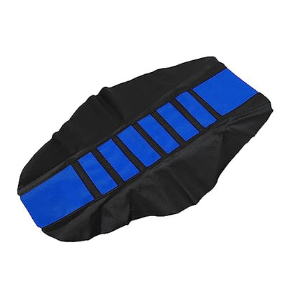 X AUTOHAUX Universal Motorcycle Pit Dirt Bike Faux Leather Soft Seat Cover Anti Slip Seat Cushion Blue Black - color: Blue
