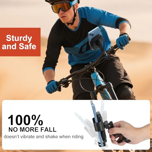 Motorcycle Bike Phone Mount, 1s Auto Lock Shockproof Anti-Shake 360° Rotation, Bicycle Electric Scooter Ebike Handlebar Cell Phone Holder for 4.7''-7.2'' Smartphones