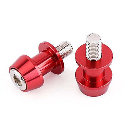 Anauto Motorcycle Swing Arm Spools 8/10mm CNC Aluminium Alloy Swing Arm Sliders Spools Stand Swingarm Bobbins Fit for for for (8MM-red)