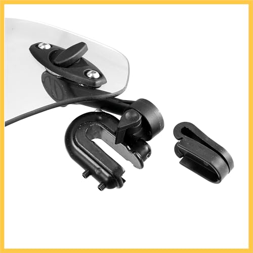 28.5cm Motorcycle Windshield Motorcycle Wind Deflector Clear Lens Adjustable Clip Windshield Extension Universal Fit for Most Motorcycle Scooter Auto Replacement Parts