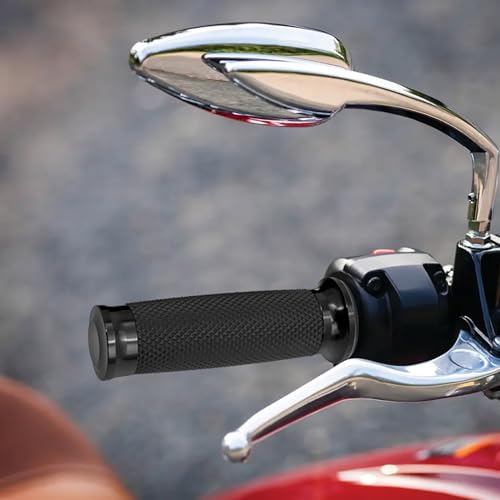 Motorcycle 1" Hand Grips Handlebar Grips Cable Throttle Fit for Harley Touring Street Glide Road King Road Glide Electra Glide Dyna Softail - color: #5 Black