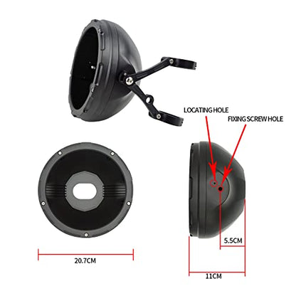 7inch CNC Motorcycle Headlight Housing Bucket with CNC Side Mounting Bracket 46-50MM Fork Tube Holder Clamps for Motorcycle - size: 50