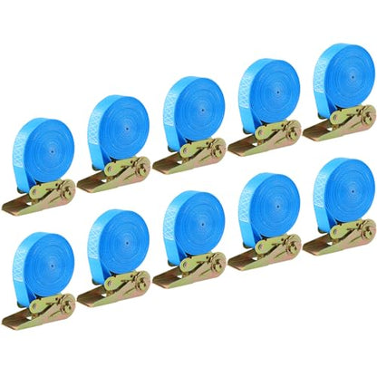 LIFERUN 10 Pack 1" x 20' Ratchet Straps Heavy Duty, 1760lbs Break Strength Endless Ratchet Strap, NO Hook, Tie Down Straps for Motorcycles, Goods, Luggage,Blue - color: Blue
